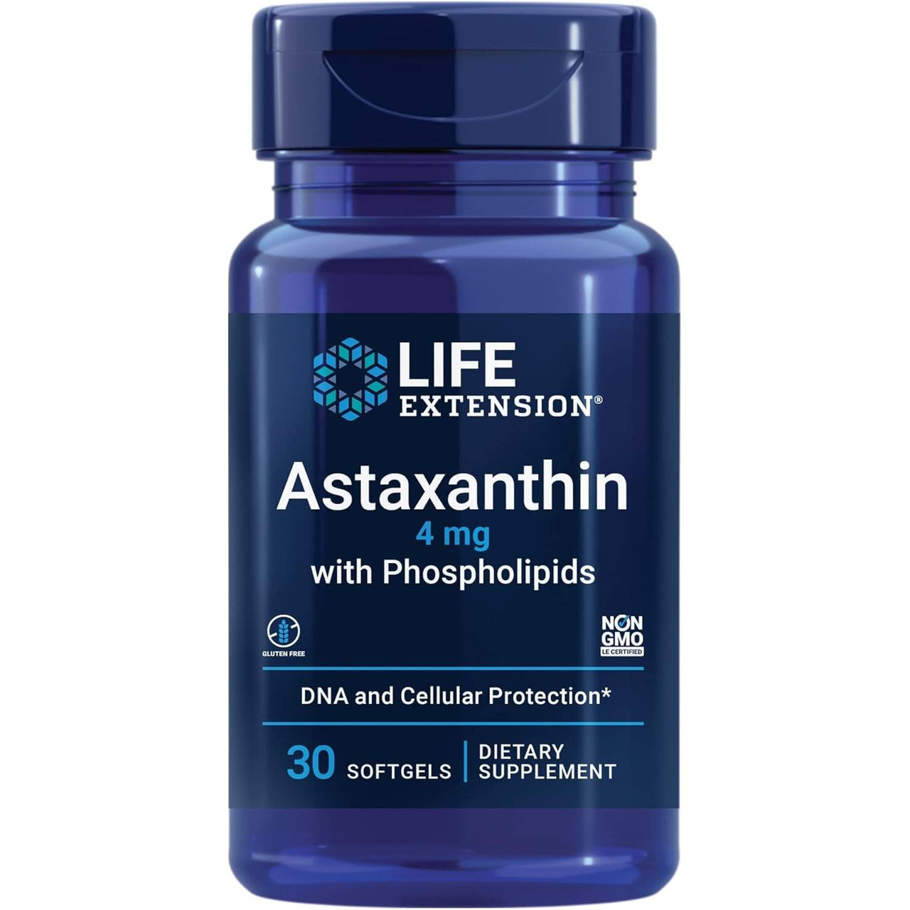Life Extension Astaxanthin 4 mg with Phospholipids 30 softgel bottle