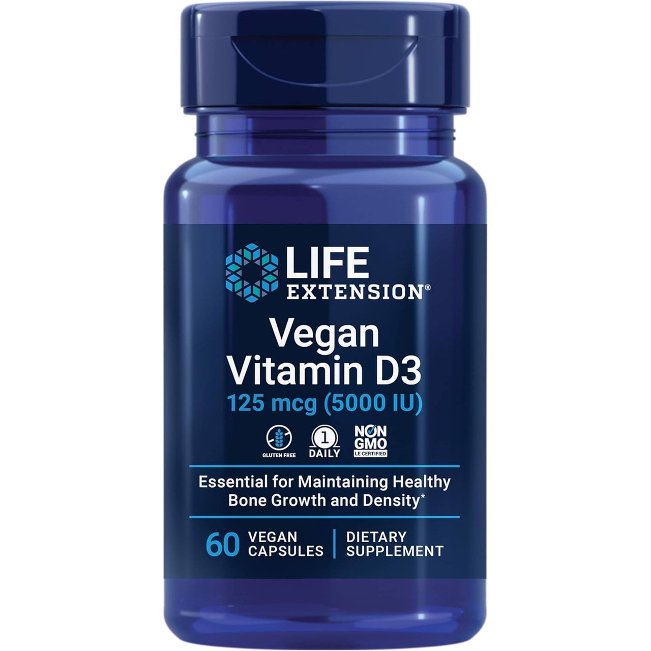 Life Extension Vegan Vitamin D3 125 mcg (5000 IU) - 60 Capsules