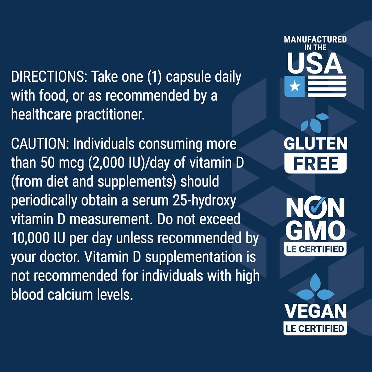 Life Extension Vegan Vitamin D3 125 mcg (5000 IU) - 60 Capsules