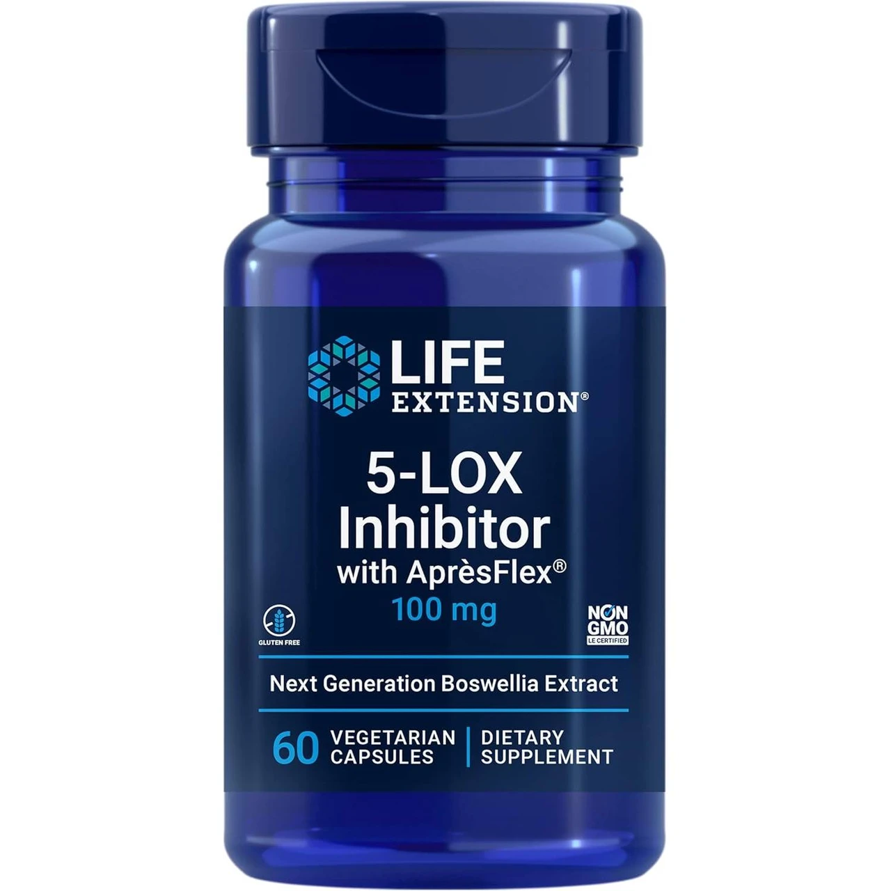 Life Extension 5-LOX Inhibitor with ApresFlex 100 mg 60 vegetarian capsules bottle