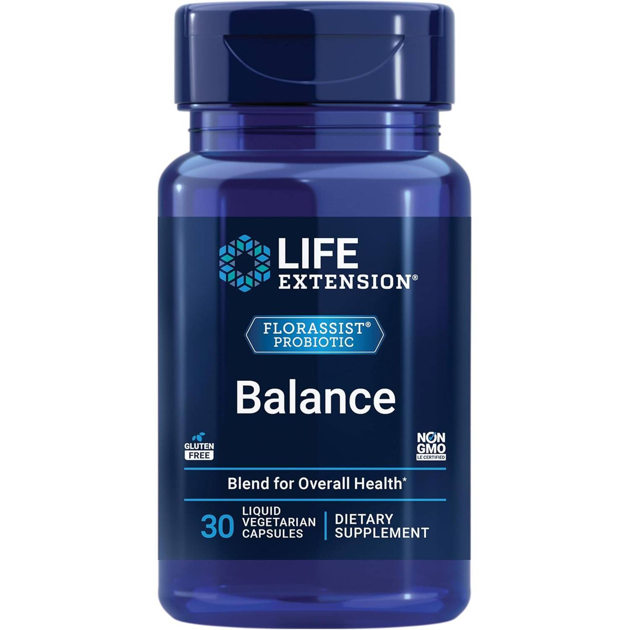 Life Extension FLORASSIST Balance probiotic 30 liquid vegetarian capsules bottle