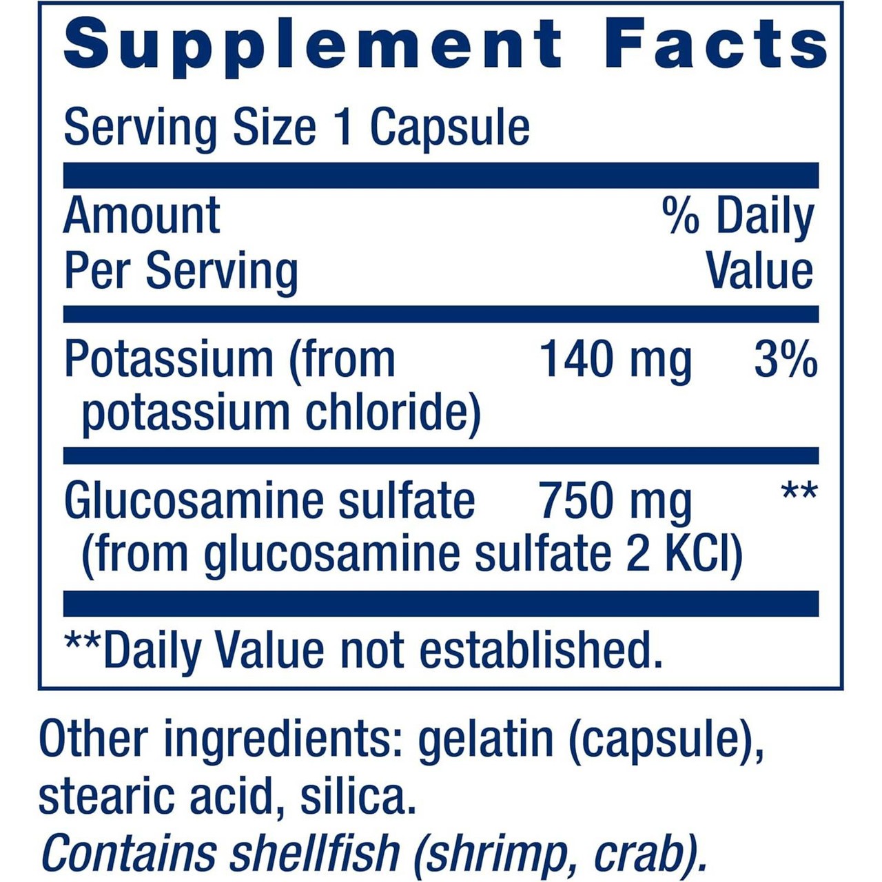 Life Extension Glucosamine Sulfate 750mg - 60 Capsules