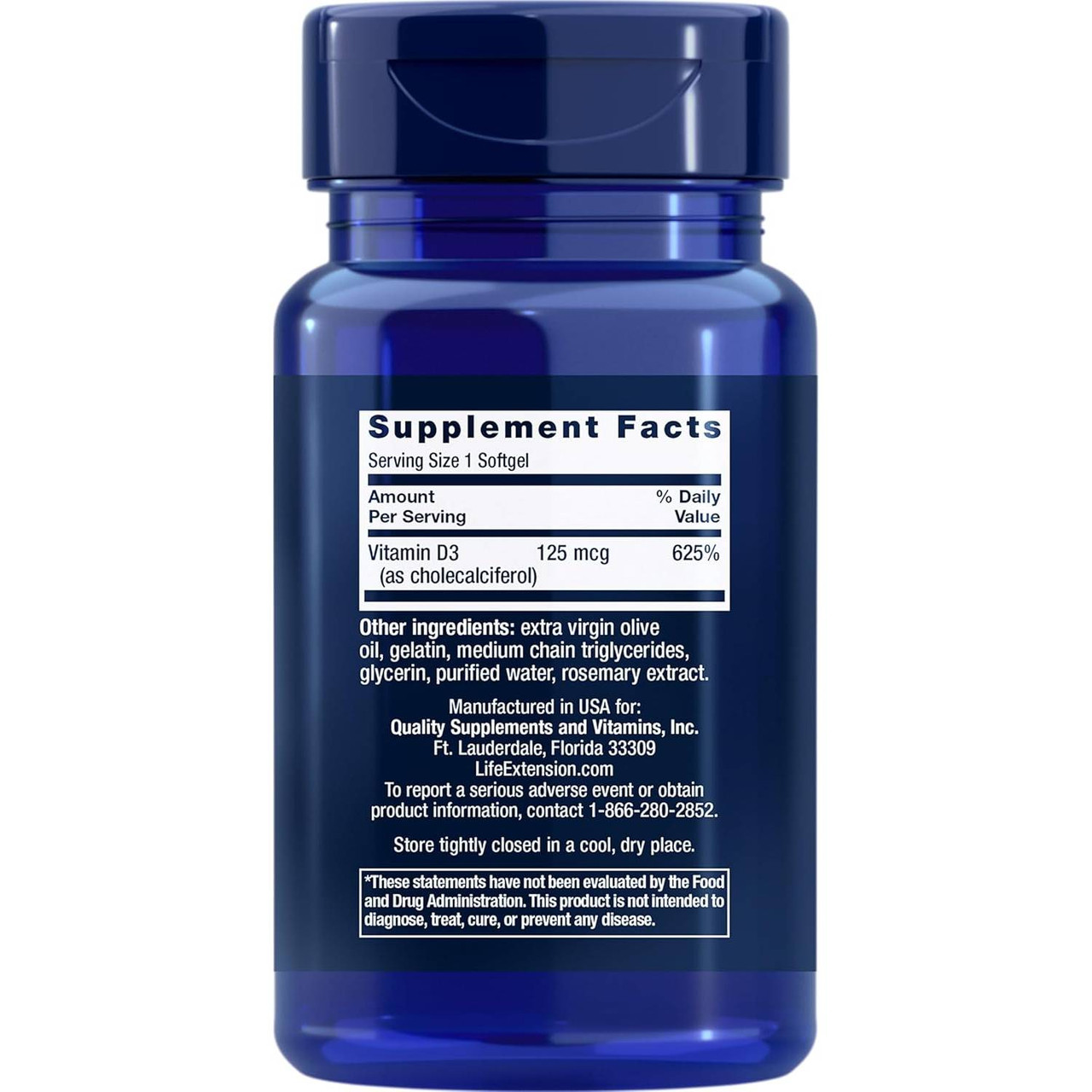 Life Extension Vitamin D3 5,000IU - 60 Softgels