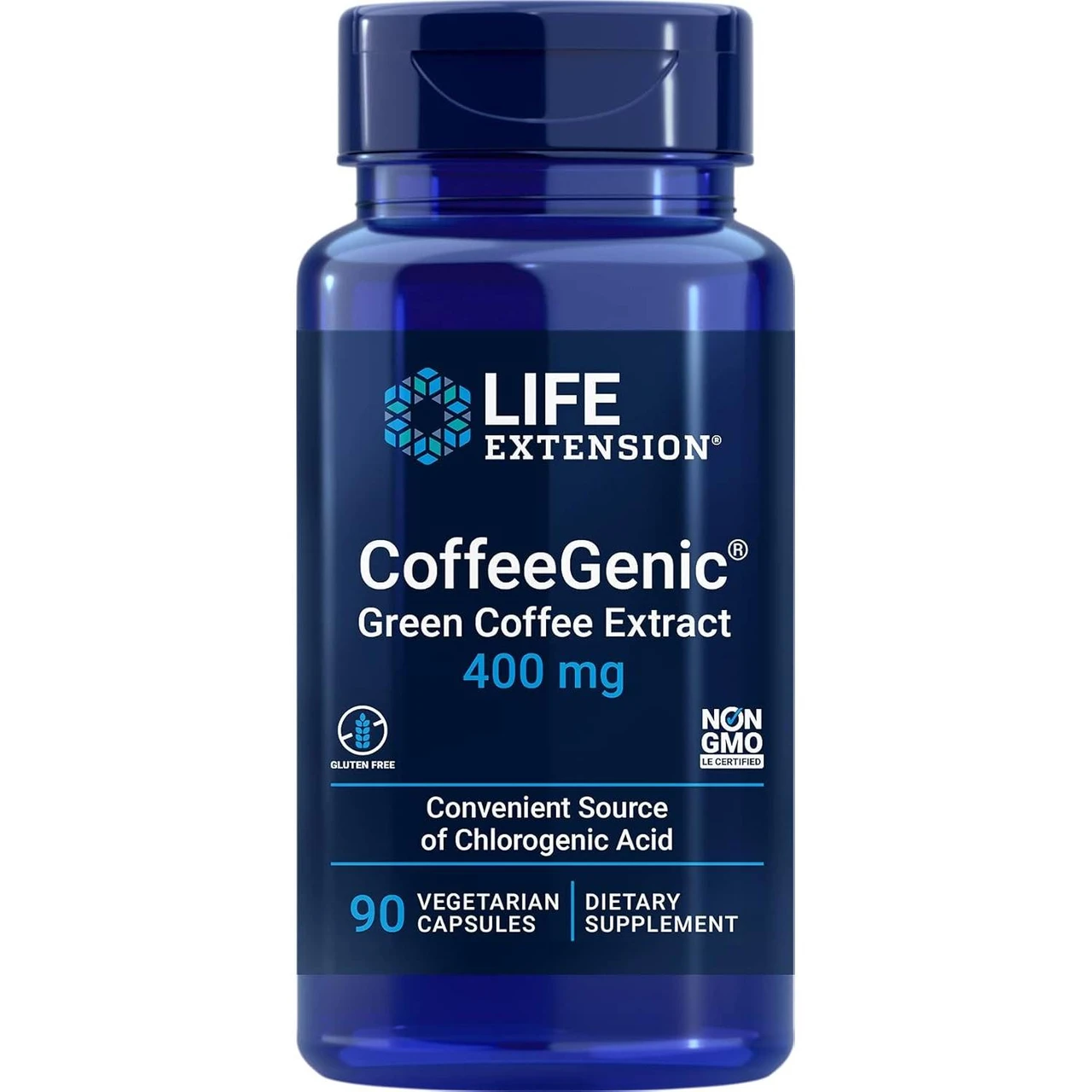 Life Extension CoffeeGenic Green Coffee Extract 400 mg 90 vegetarian capsule bottle