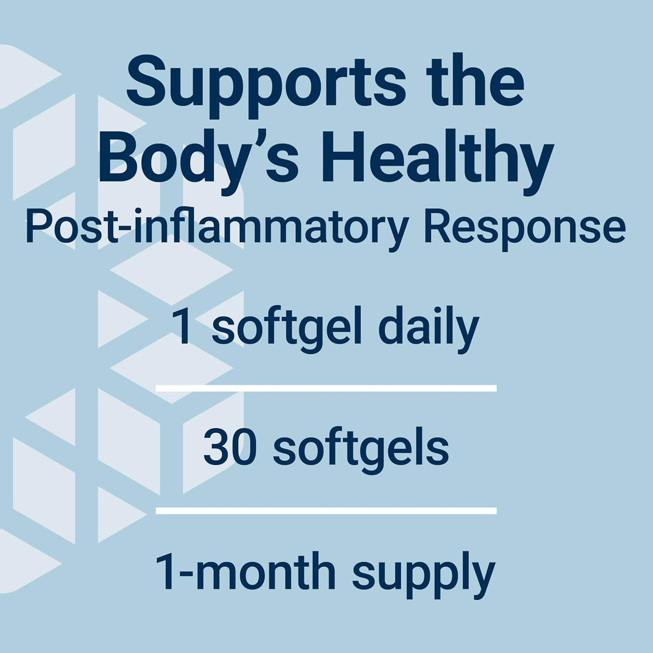 Pro-Resolving Mediators 1 softgel daily, 30 softgels, 1-month supply graphic
