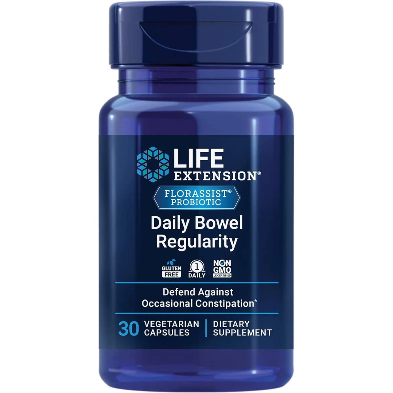 Life Extension FLORASSIST Daily Bowel Regularity 30 vegetarian capsules bottle
