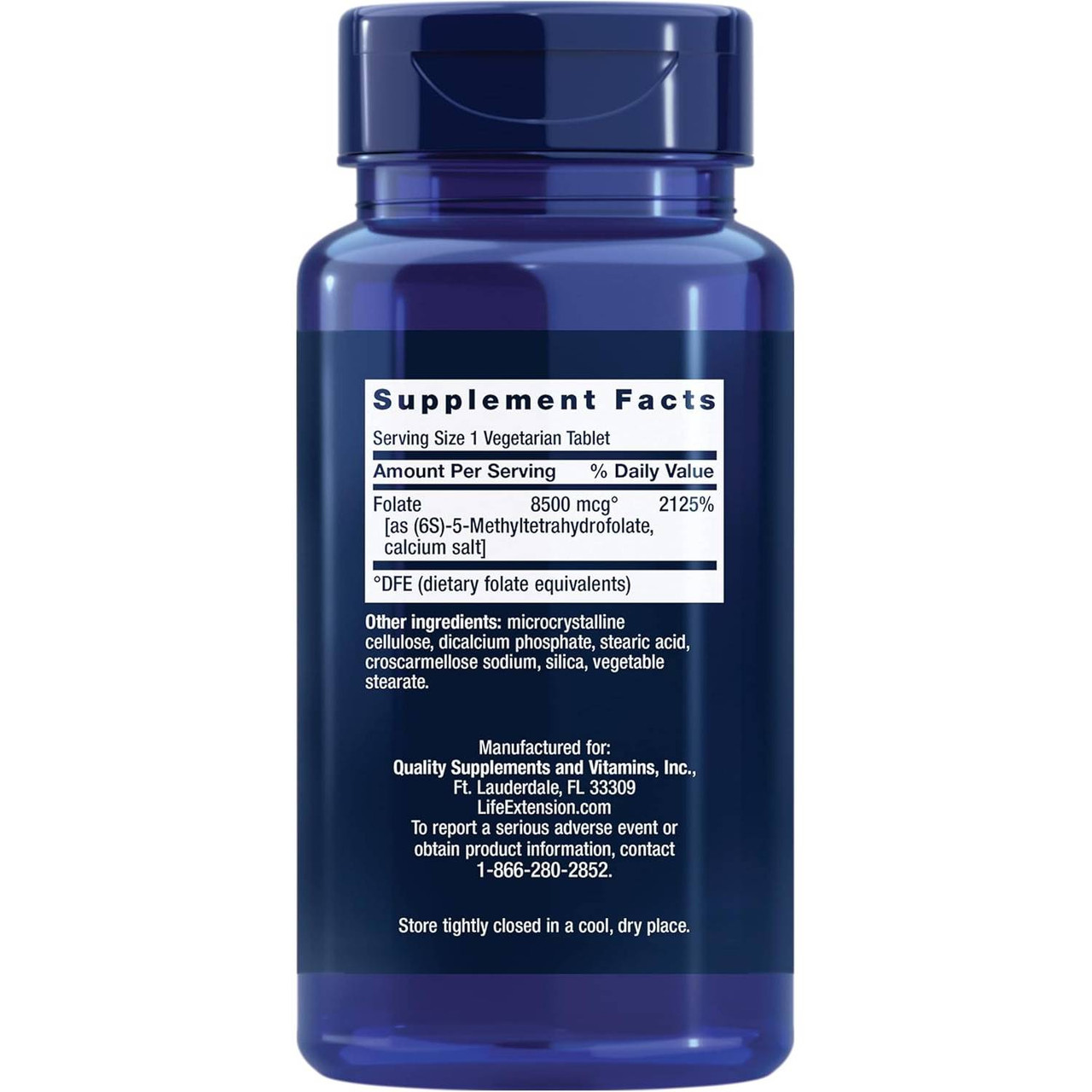 Life Extension High Potency Optimized Folate 8500mcg - 30 Tablets