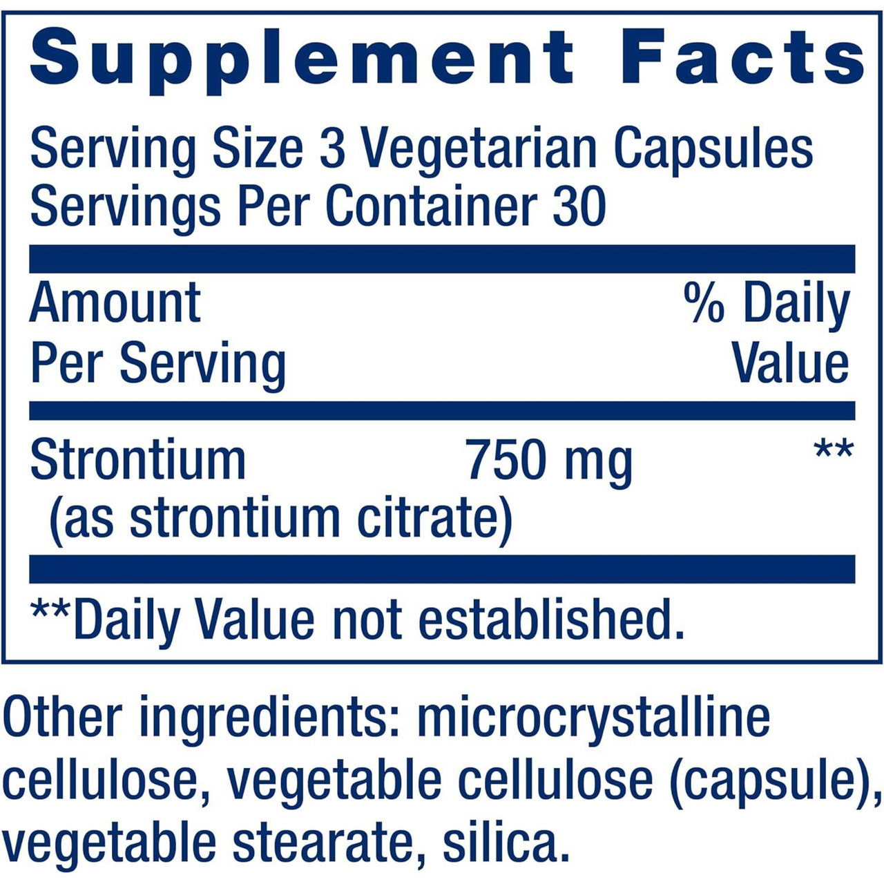 Life Extension Strontium Caps 750mg - 90 Capsules