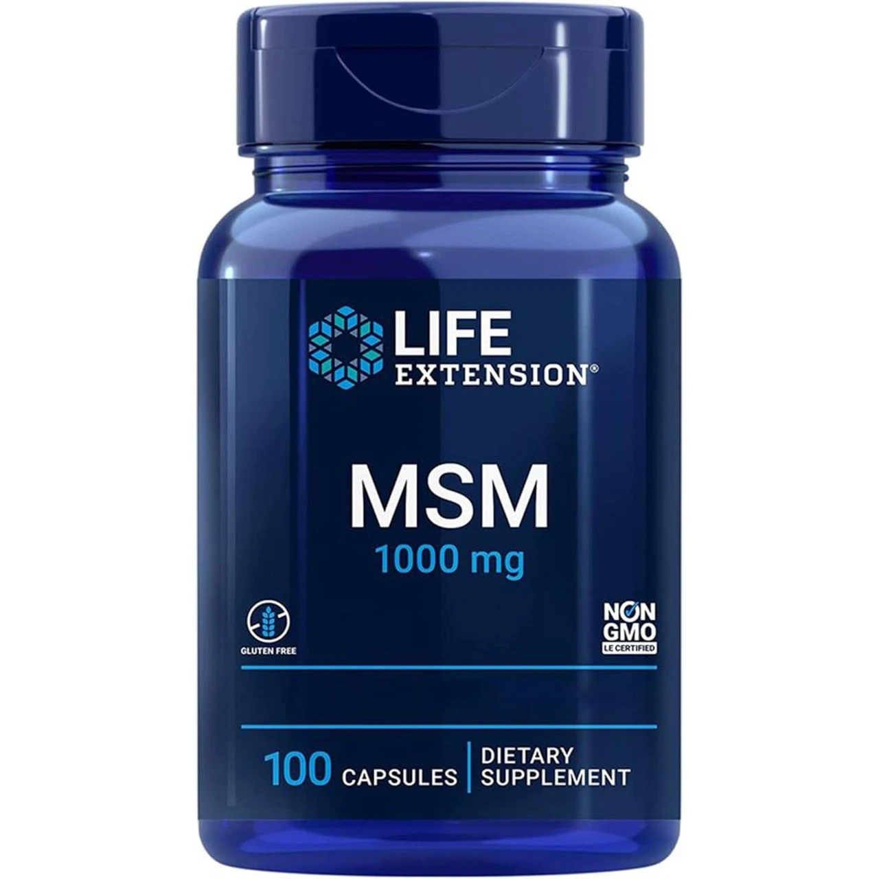 Life Extension MSM 1000 mg 100 capsules bottle