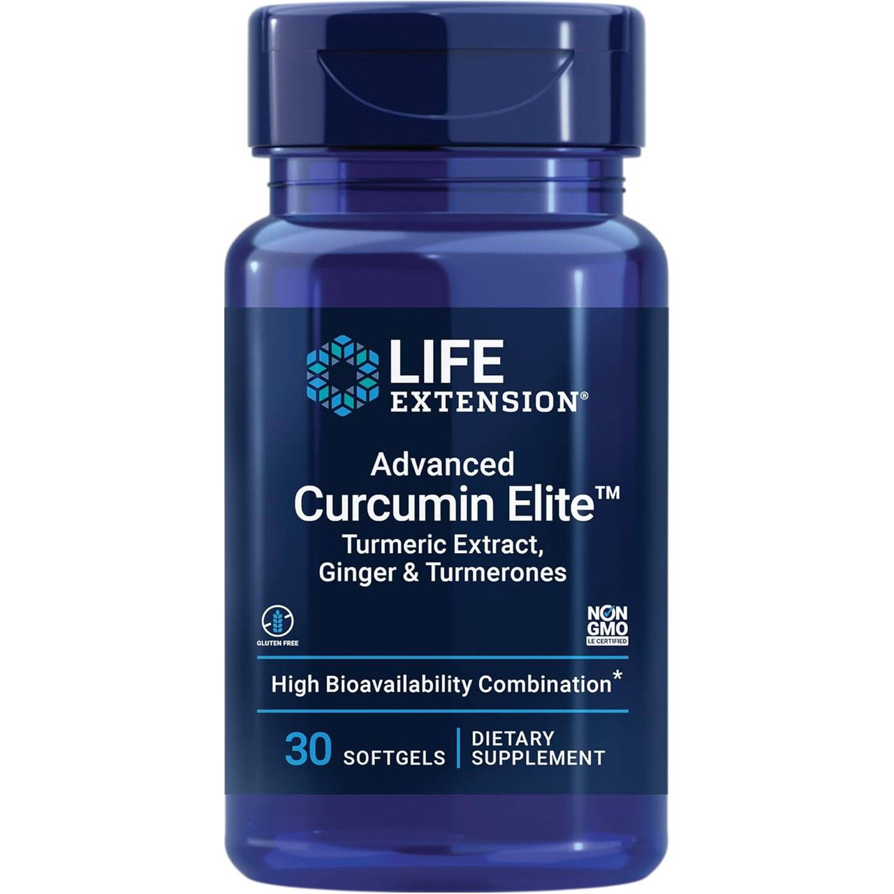 Life Extension Advanced Curcumin Elite Turmeric Extract, Ginger & Turmerones 30 softgels bottle