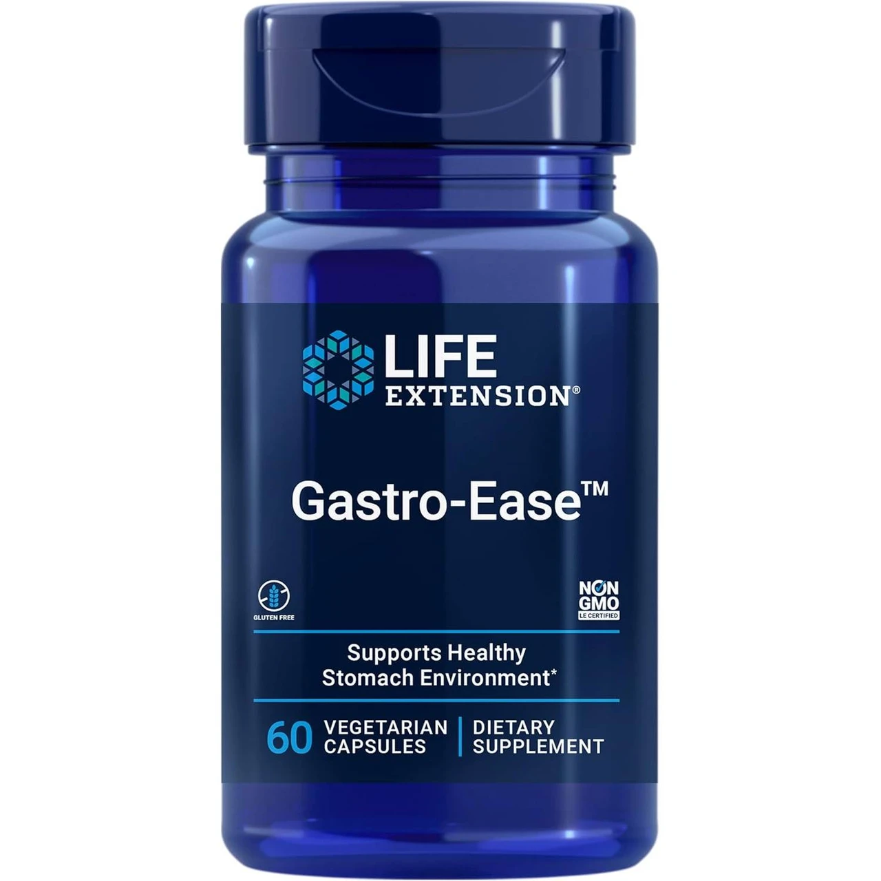 Life Extension Gastro-Ease 60 vegetarian capsule bottle