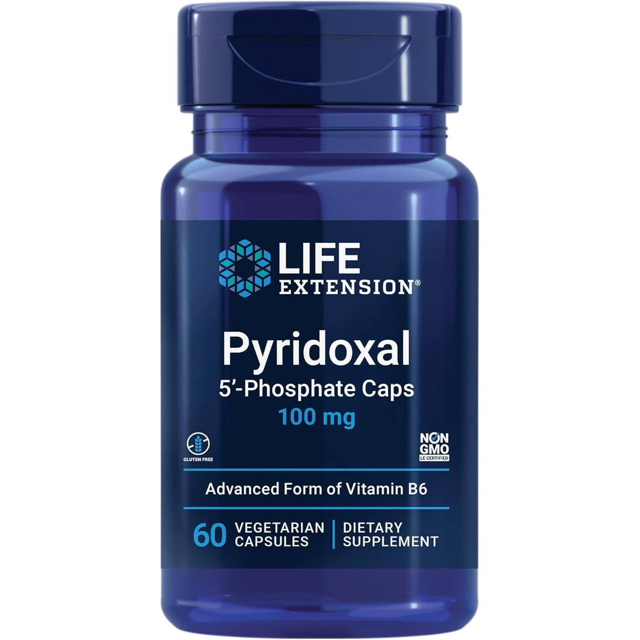 Life Extension Pyridoxal 5'-Phosphate Caps 100 mg 60 vegetarian capsules bottle