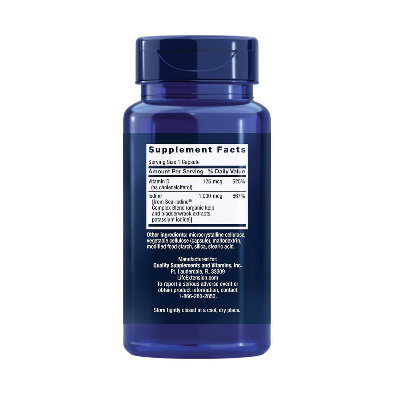 Life Extension Vitamin D3 with Sea-Iodine 5000 - 60 Capsules