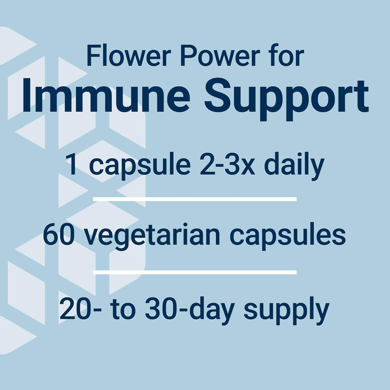 Peony Immune dosage graphic, 1 capsule 2-3x daily, 60 vegetarian capsules, 20- to 30-day supply