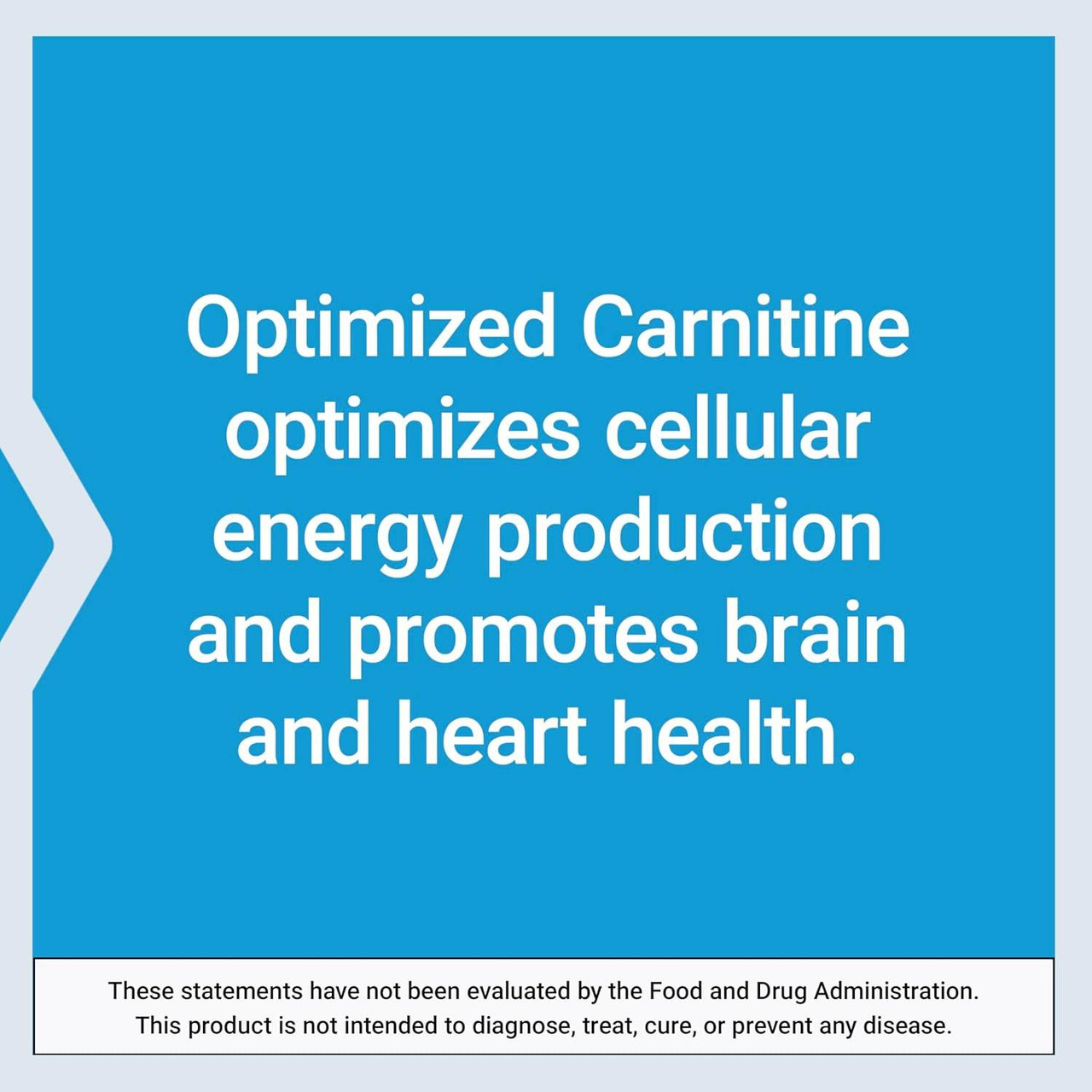 Optimized Carnitine benefits text graphic