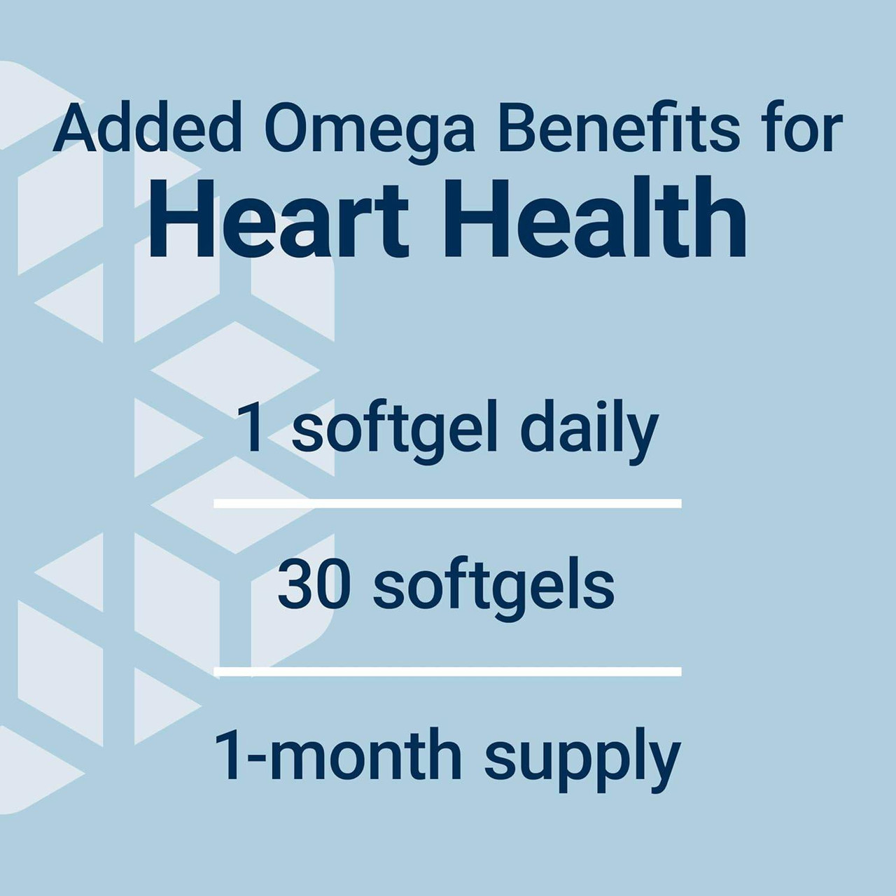Provinal Purified Omega-7 dosage graphic, 1 softgel daily, 30 softgels, 1-month supply
