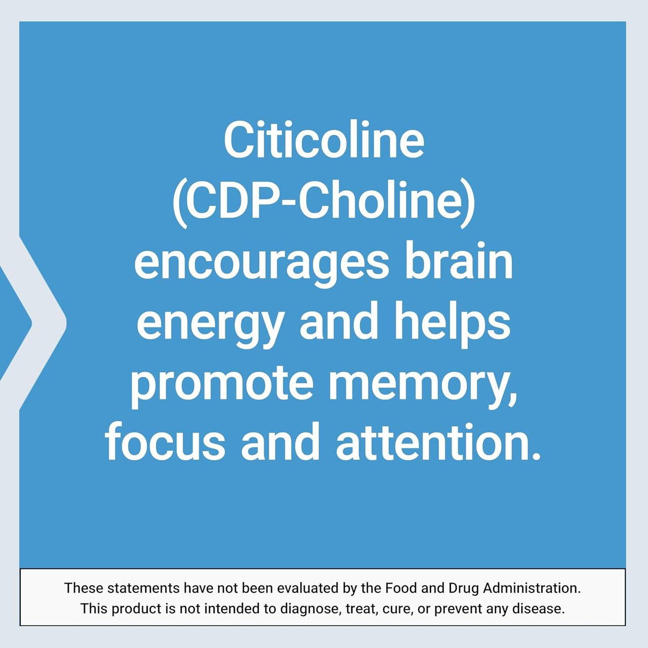 Citicoline (CDP-Choline) statement graphic on blue
