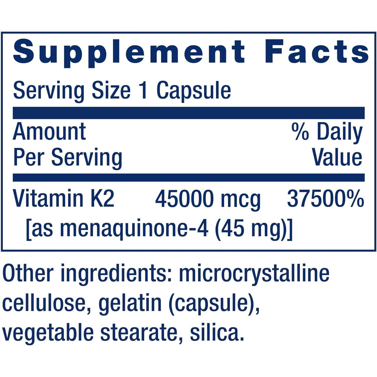 Life Extension Mega Vitamin K2 - 30 Capsules