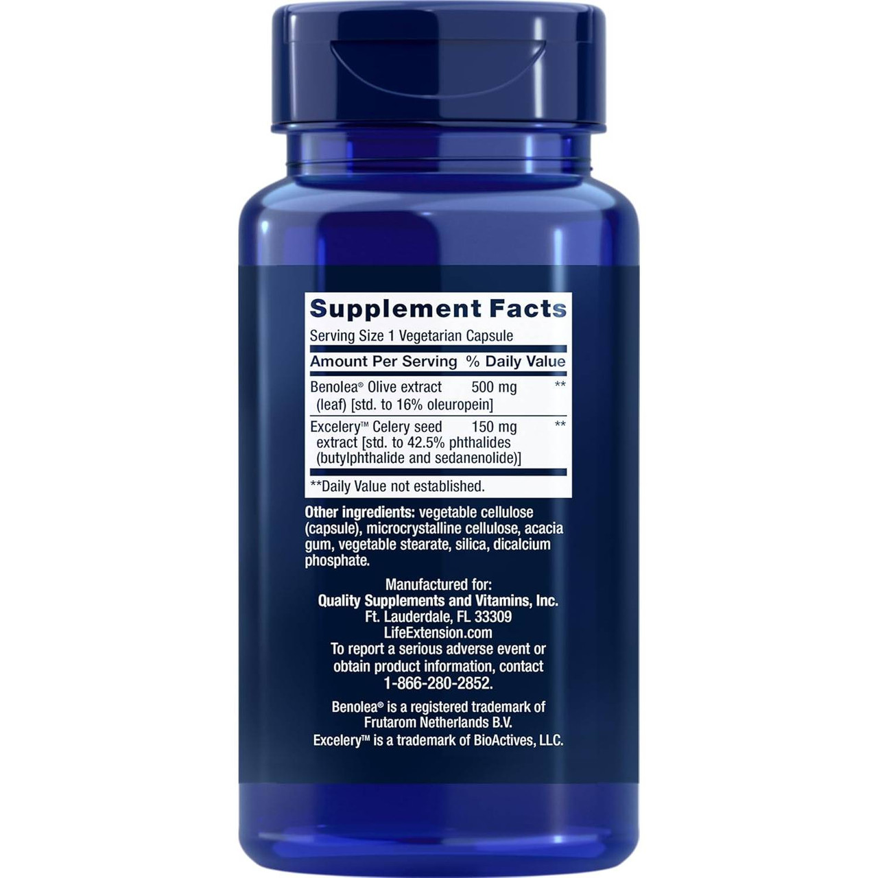 Life Extension Advanced Olive Leaf Vascular Support - 60 Capsules