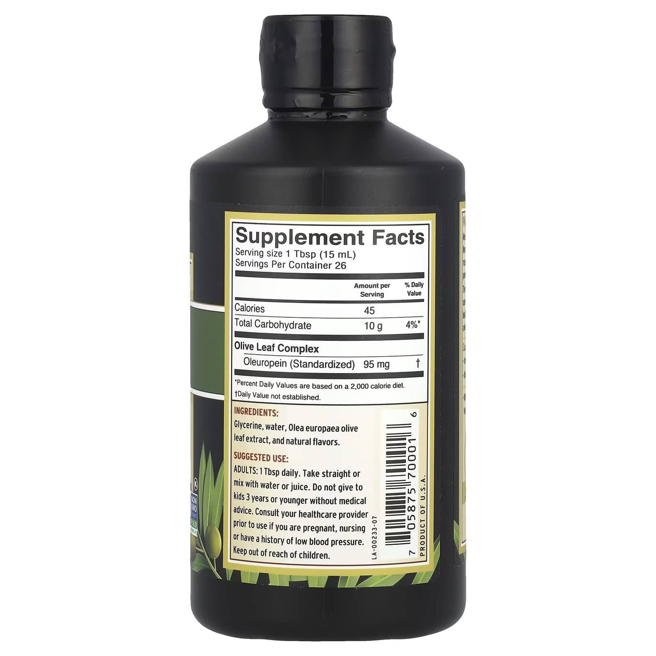 Barleans Organic Oils Olive Leaf Complex Peppermint