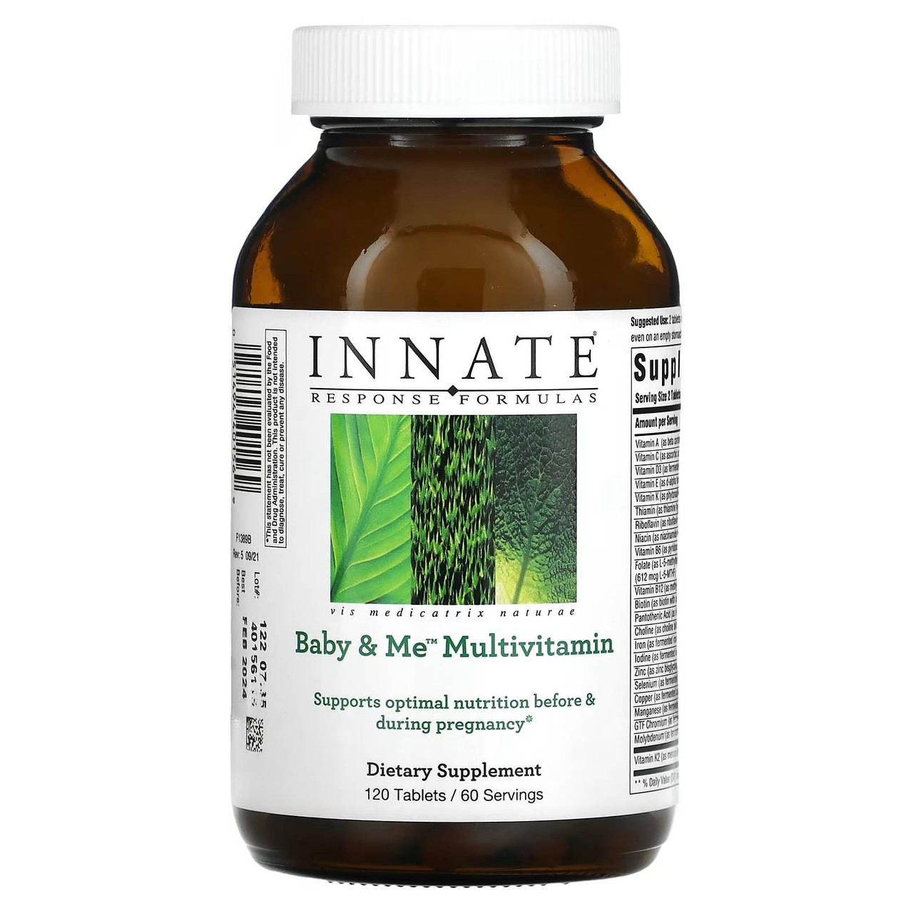 Innate Response Formulas Baby & Me Multivitamin 120 tablet bottle