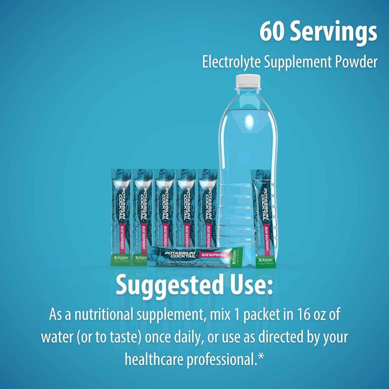 Jigsaw Health Pickleball Cocktail Packets, Blue Raspberry - 60 Packets