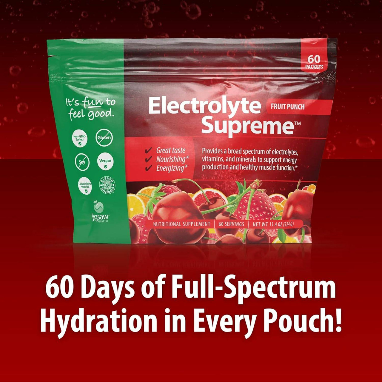 Jigsaw Health Electrolyte Supreme - Fruit Punch Packs - 60 Packets