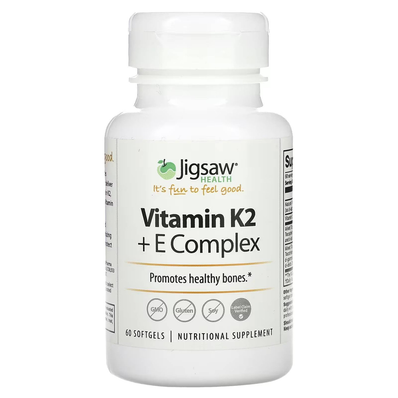 Jigsaw Health Vitamin K2 + E Complex 60 softgel bottle