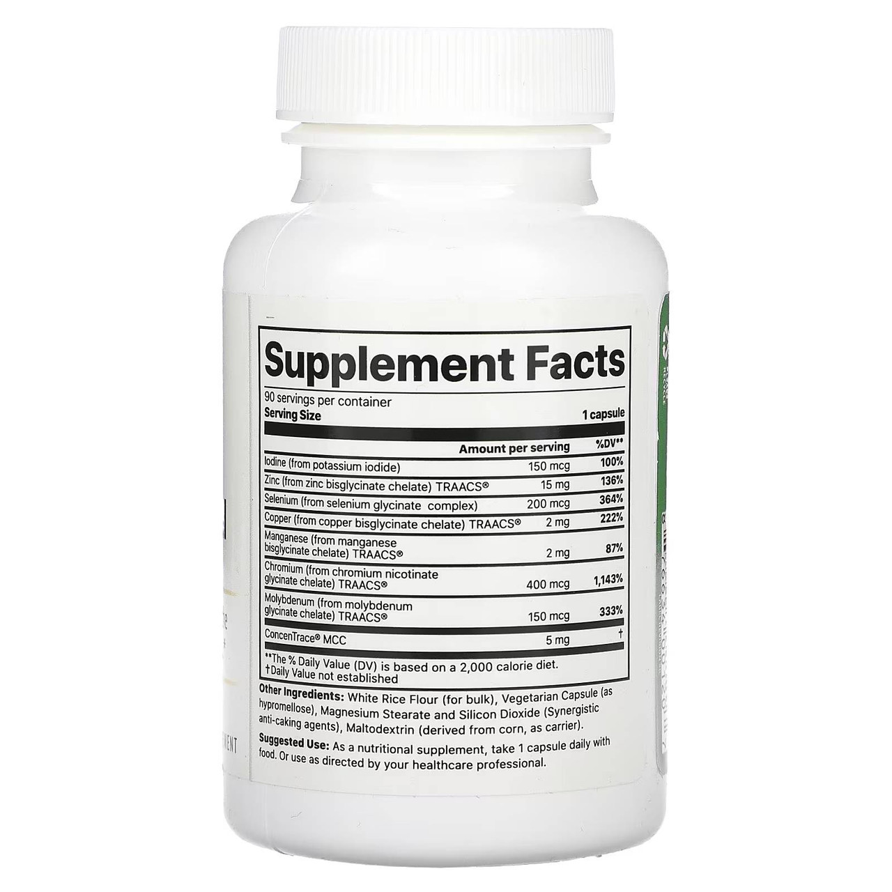 Jigsaw Multi-Mineral supplement facts label