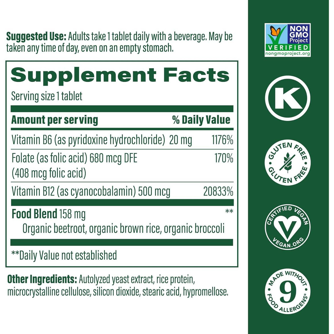 MegaFood Vegan B12 - 30 Tablets