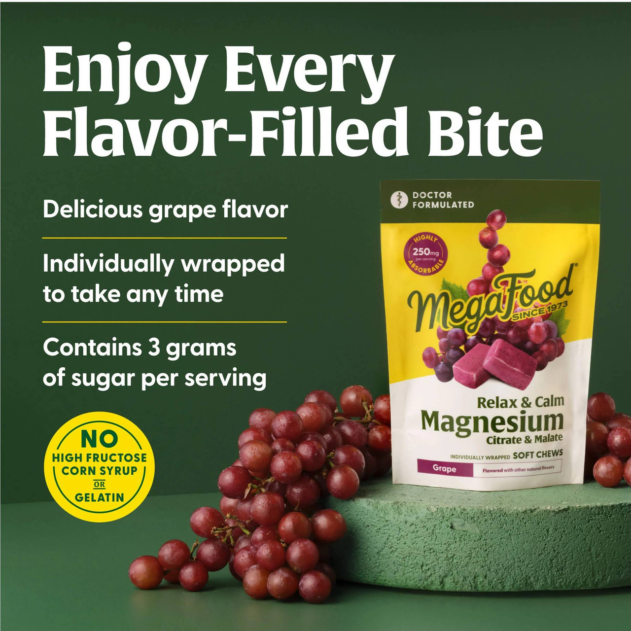 MegaFood Relax + Calm Magnesium Soft Chews - 30 Chewables