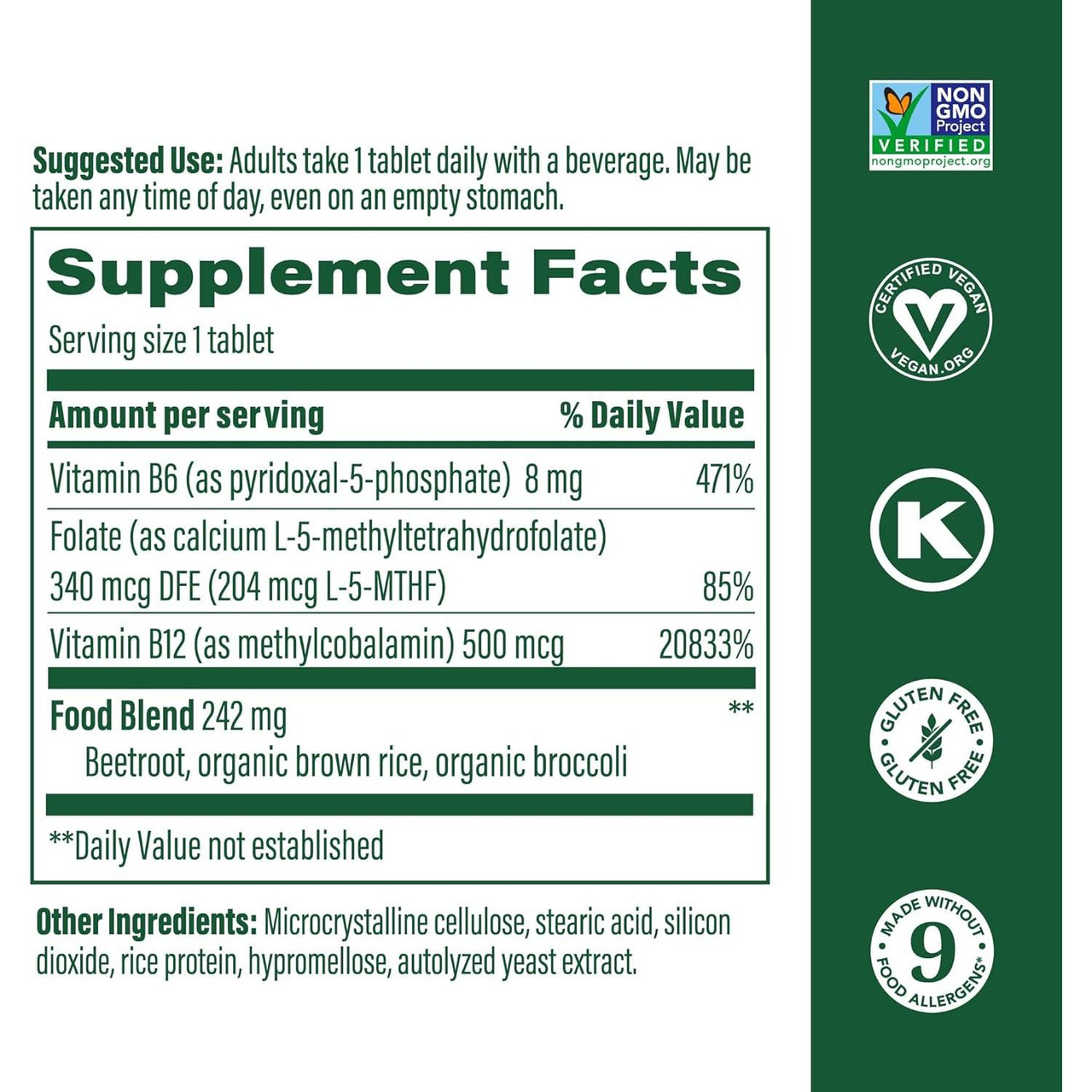 MegaFood Methyl B12 - 60 Tablets