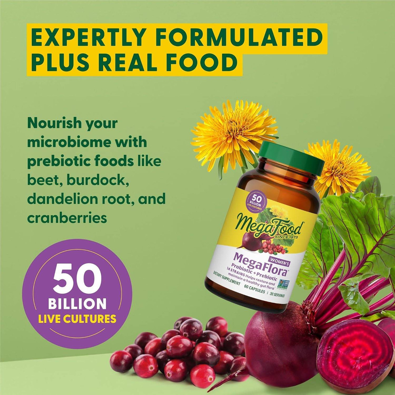 MegaFood MegaFlora Women's Probiotic - 90 Capsules