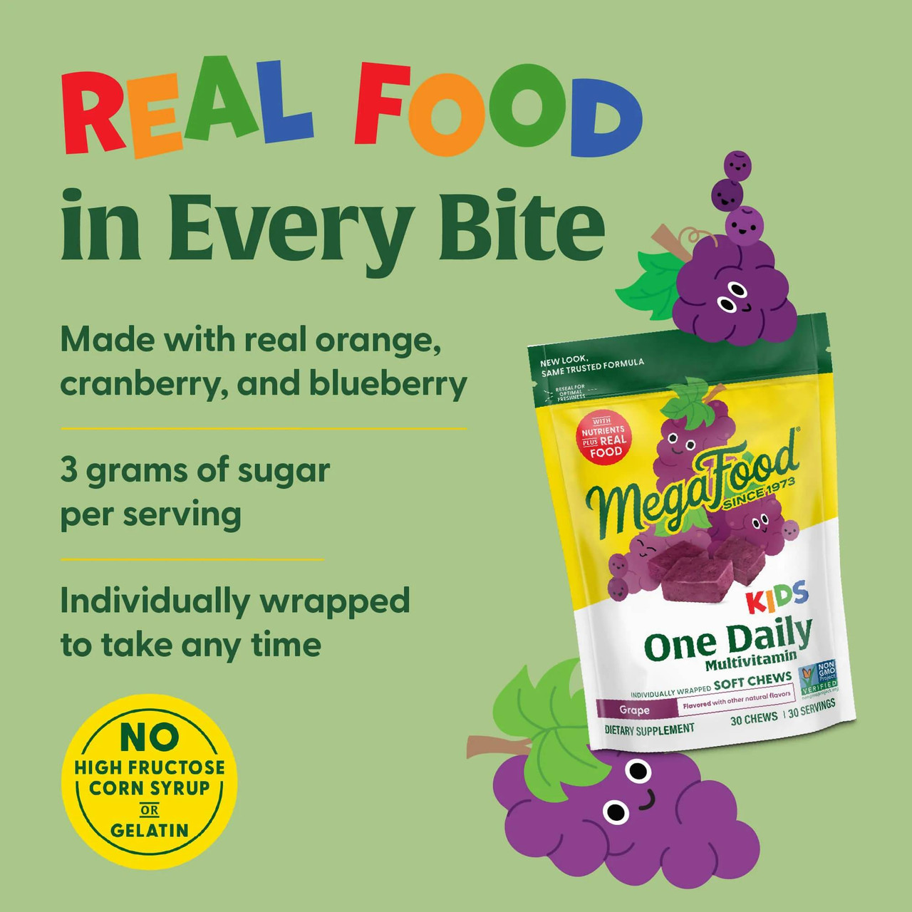 MegaFood Kids Multi Soft Chew Grape - 30 Chewables