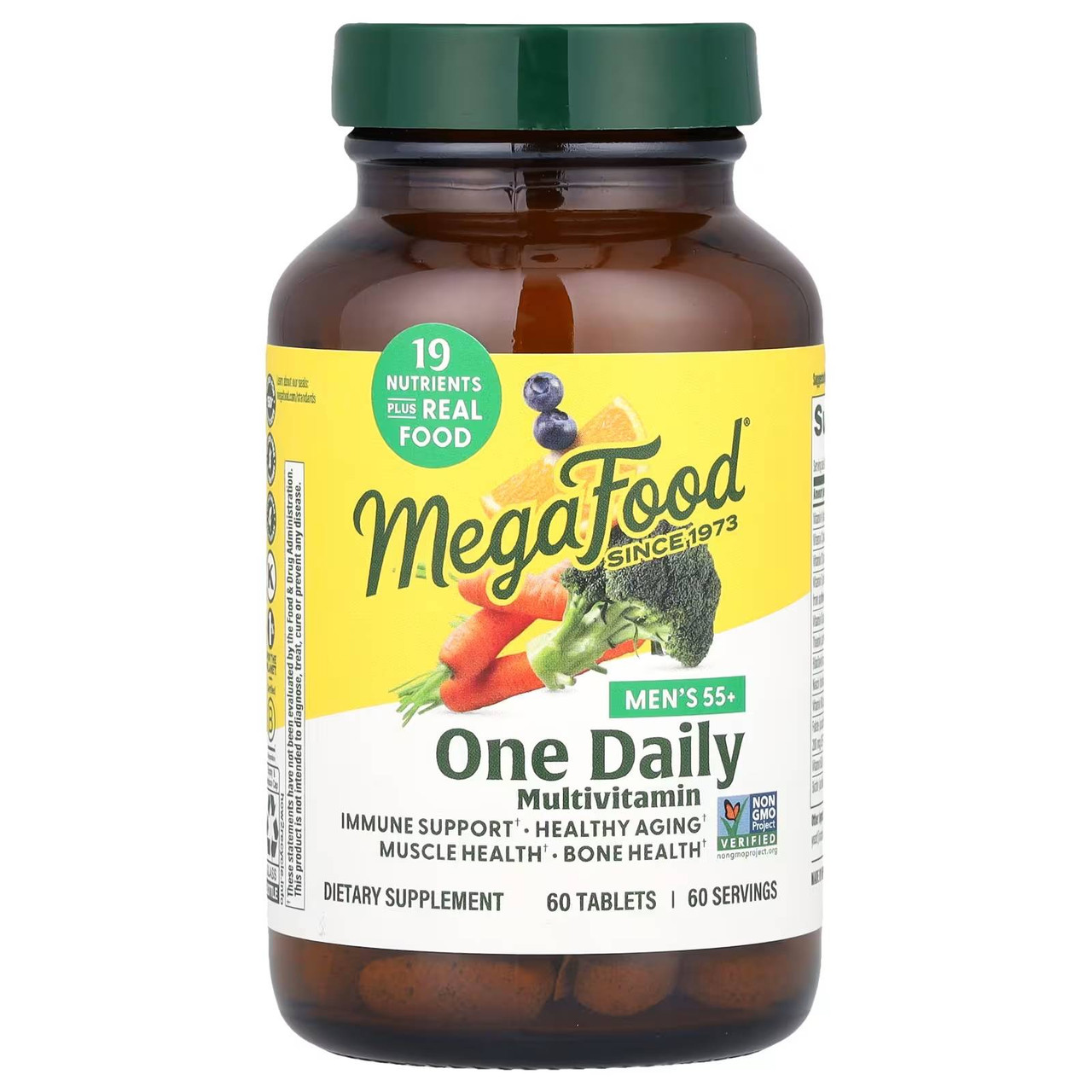 MegaFood Men's 55+ One Daily Multivitamin 60 tablets bottle