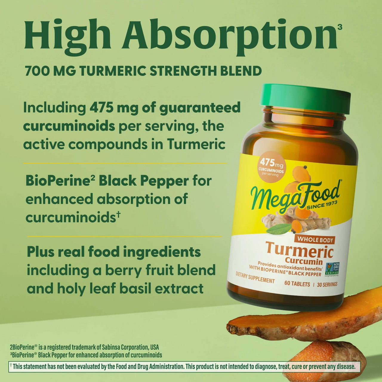 Turmeric Curcumin bottle with turmeric root, high absorption 700 mg turmeric strength blend