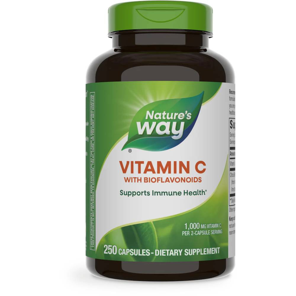 Nature's Way Vitamin C 500 mg with Bioflavonoids 250 capsules bottle
