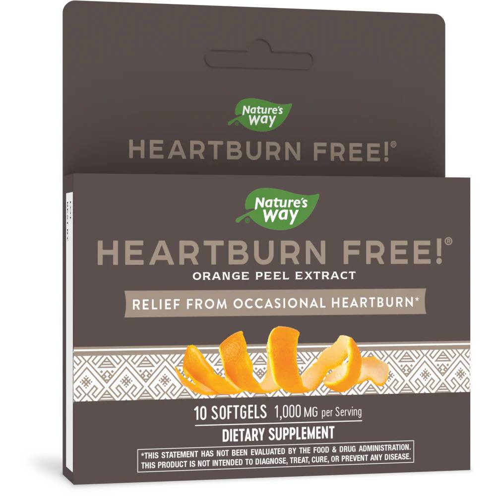 Nature's Way Heartburn Free Orange Peel Extract 10 softgels box