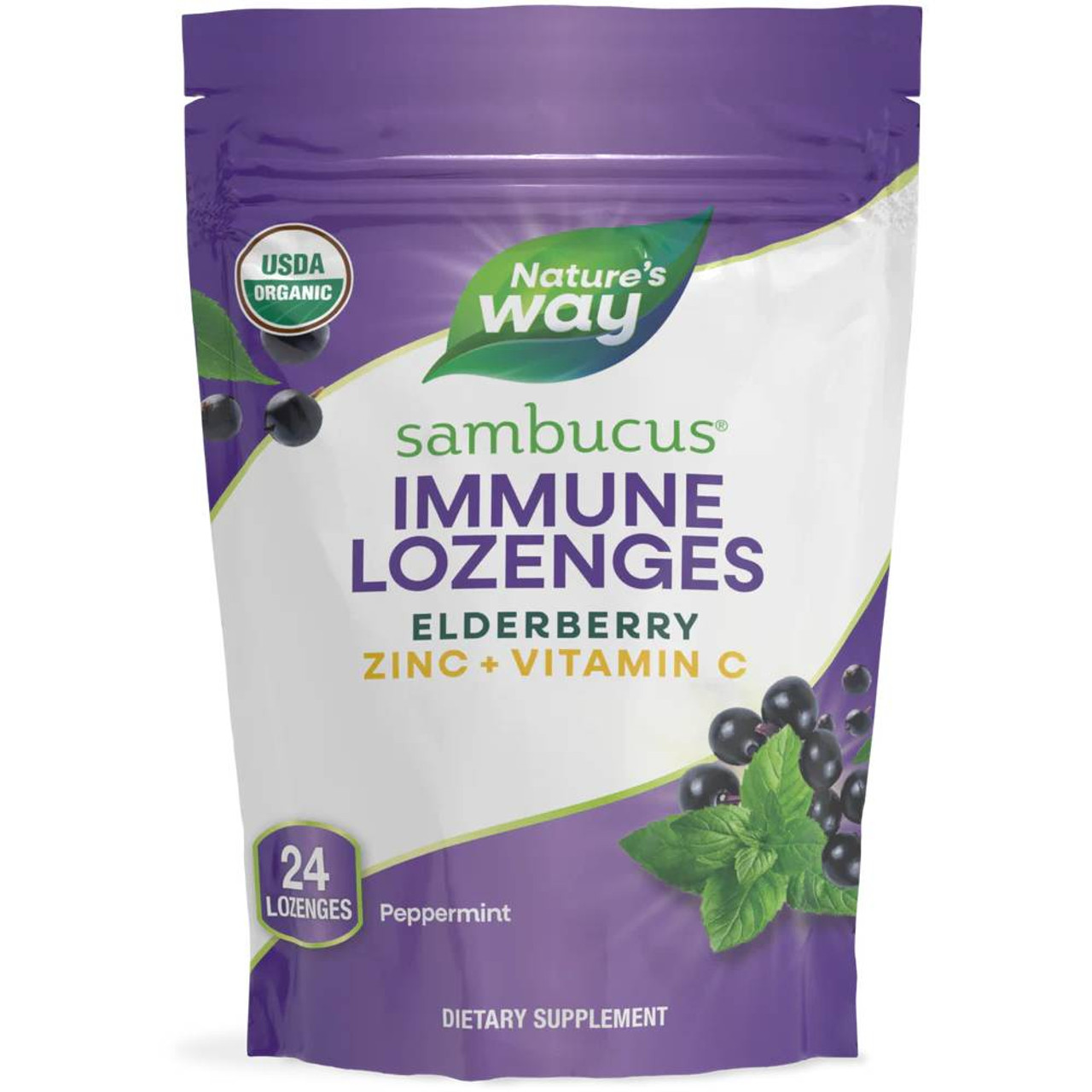 Nature's Way Sambucus Zinc Honey Lemon - 24 Lozenges