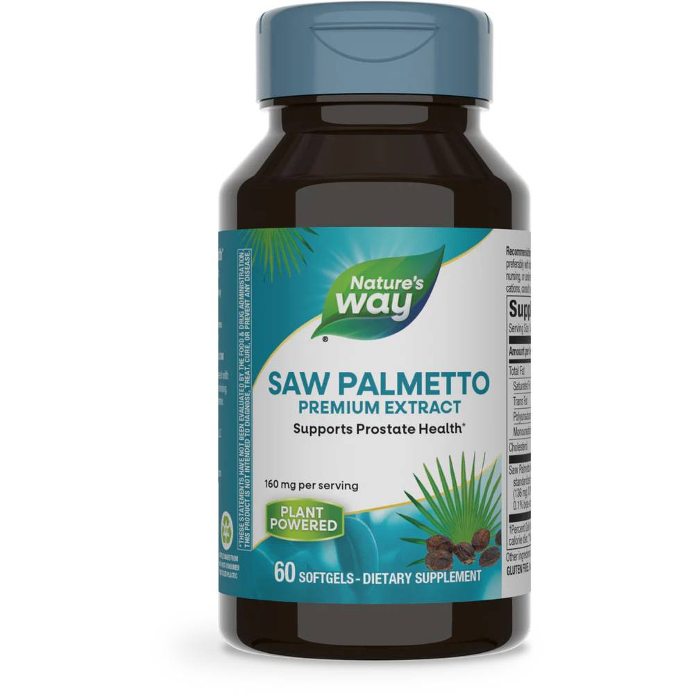 Nature's Way Saw Palmetto Premium Extract 60 softgels bottle