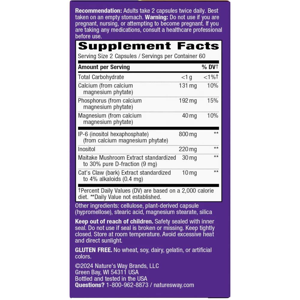 Cell Forte MAX3 box back with supplement facts, 2 capsule serving