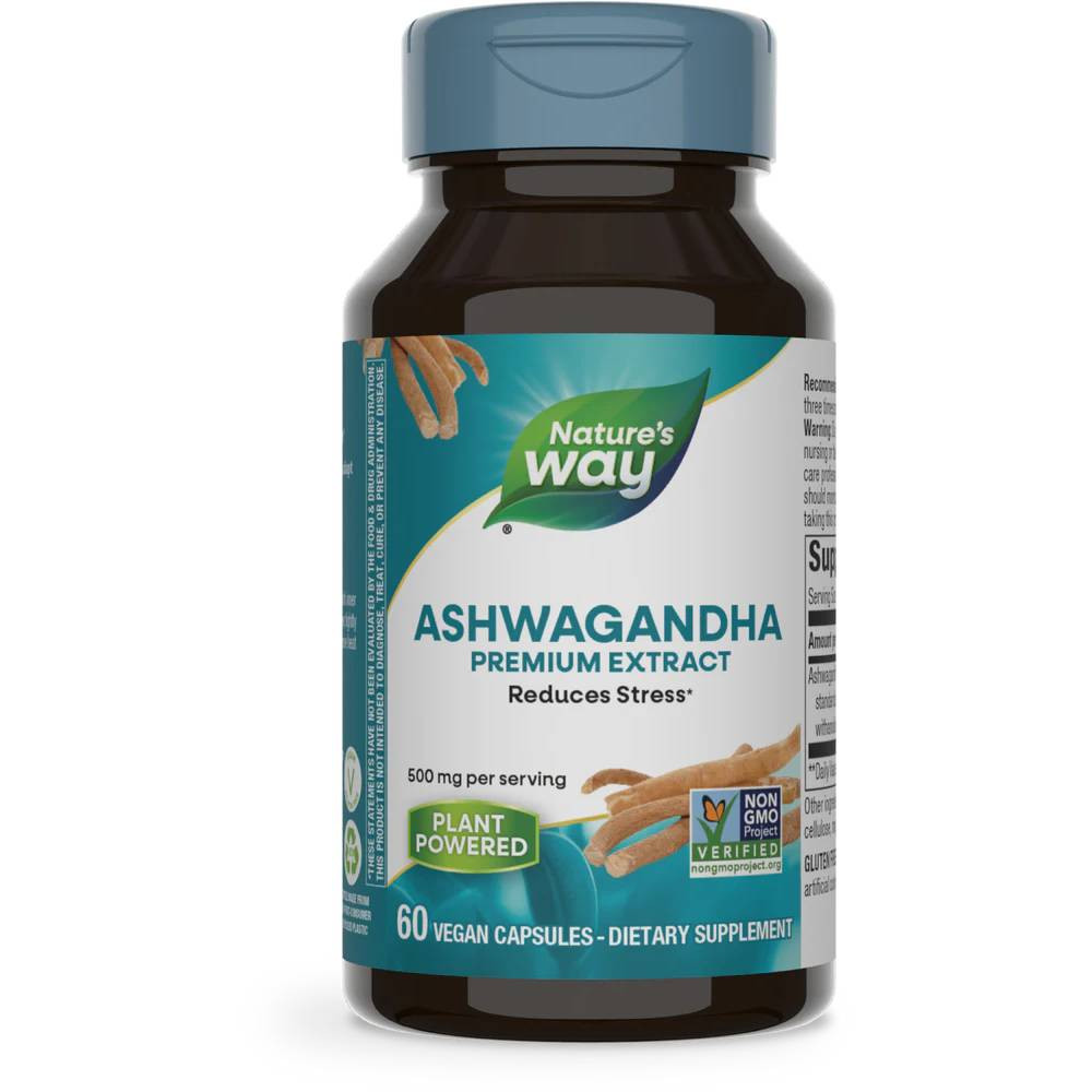 Nature's Way Ashwagandha Premium Extract 60 vegan capsules bottle