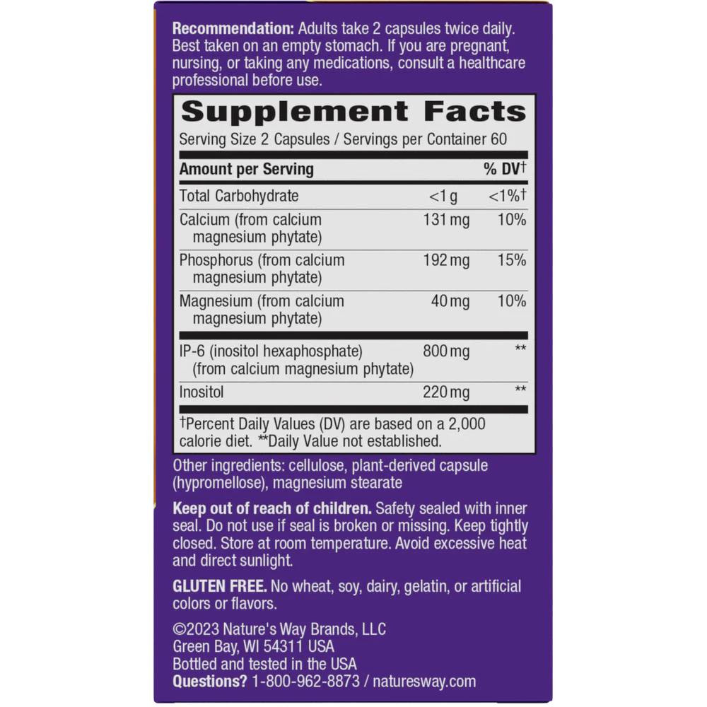 Back of Cell Forté box with supplement facts panel