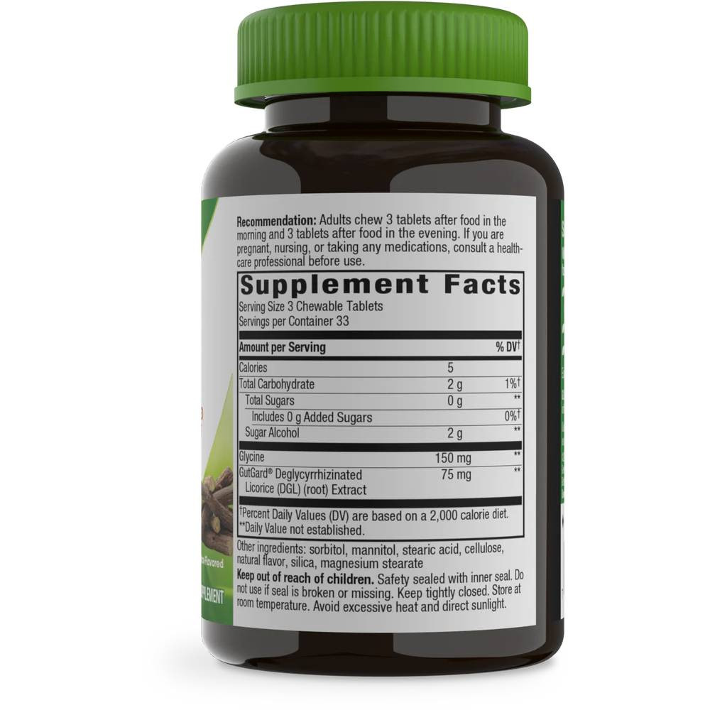 Nature's Way DGL Fructose Free - 100 Tablets
