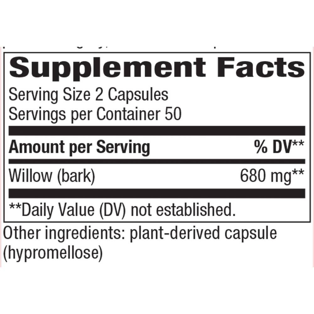 Nature's Way Willow Bark - 100 Capsules