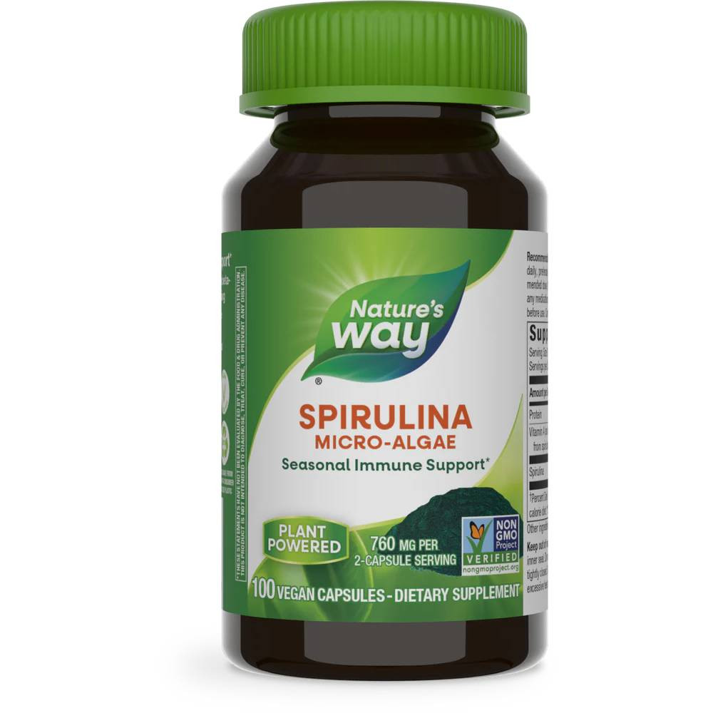 Nature's Way Spirulina Micro-Algae - 100 Capsules NTWY72001 15.99