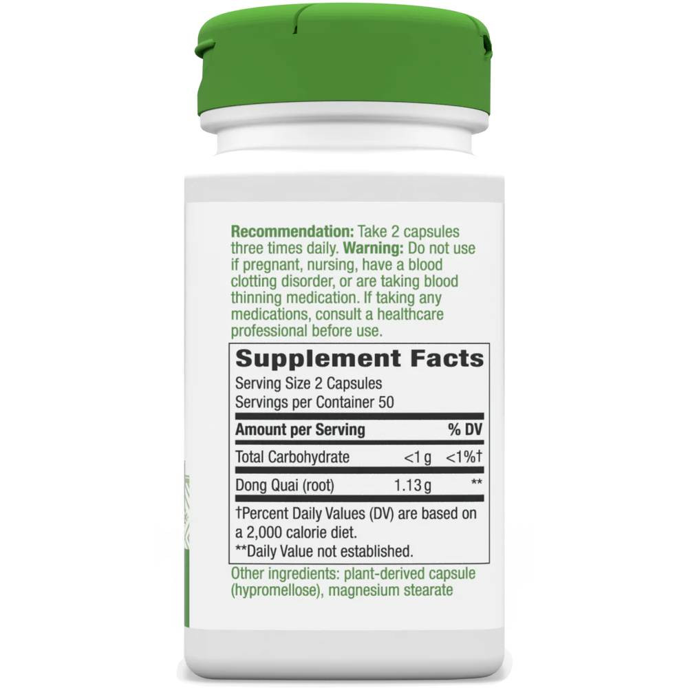 Nature's Way Dong Quai Root - 100 Capsules