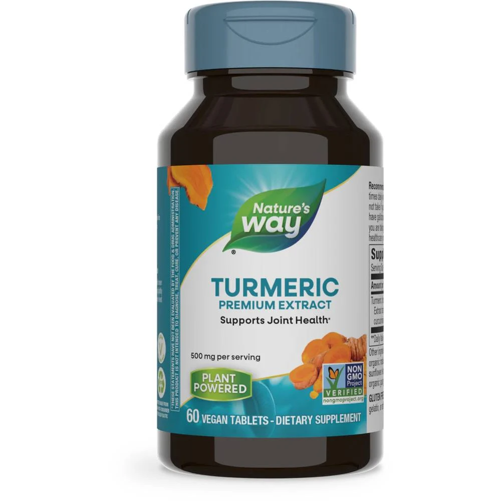 Nature's Way Turmeric Premium Extract 60 vegan tablets bottle