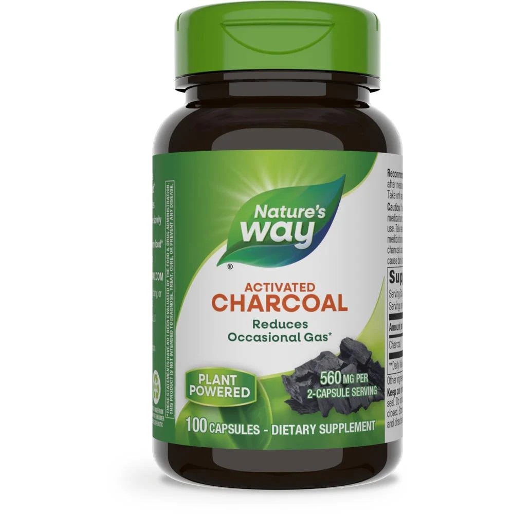 Nature's Way Activated Charcoal 100 capsules bottle