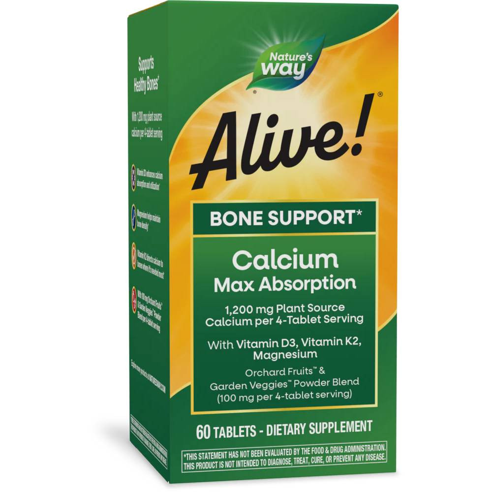 Nature's Way Alive! Bone Support Calcium Max Absorption 60 tablets box